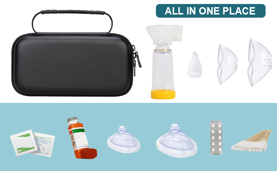 Supmay Hard Case for Asthma Inhaler, Handheld Spacer for