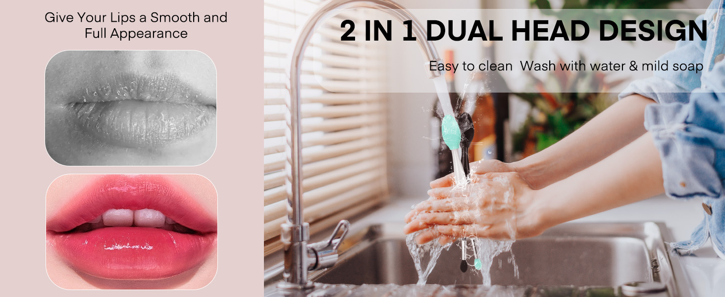 Lip Scrub Brush - 2 PCS Dual-ended Lip Scrubber Exfoliator