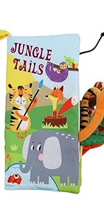 jungle baby books toys crinkle teether ring teething toy toddler toys animal tails books boys girls