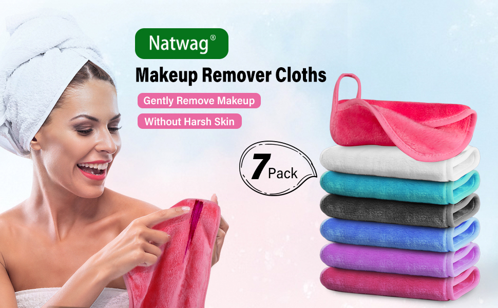 Makeup Remover Cloth, 7 Colors Makeup Towels Face Washcloth