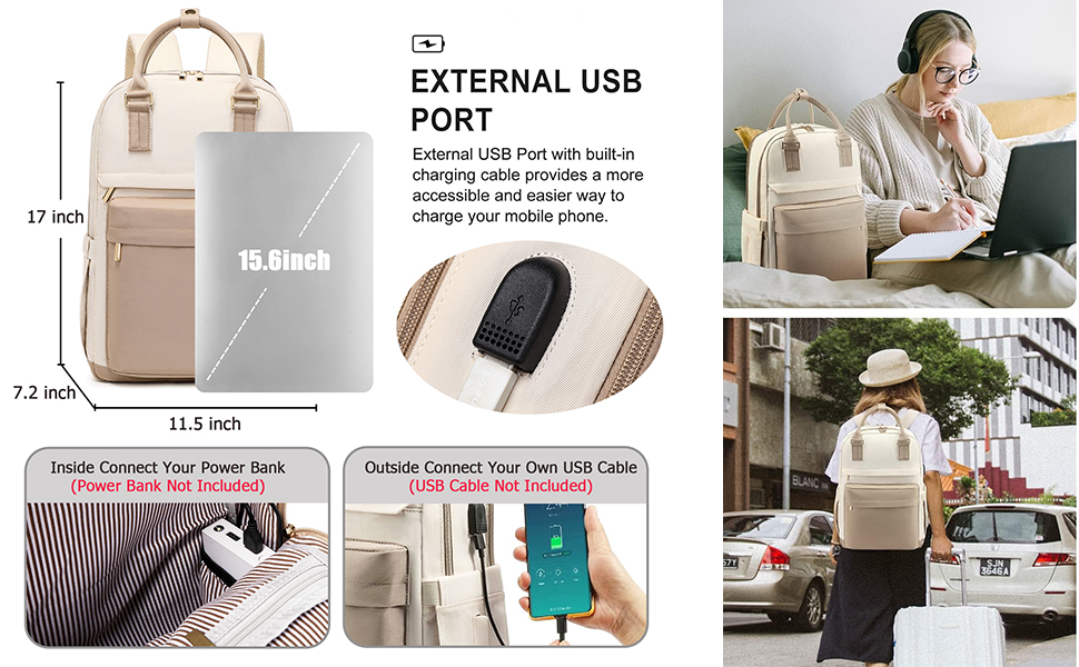 Laptop Backpack for Women 15.6 Inch Laptop Bag