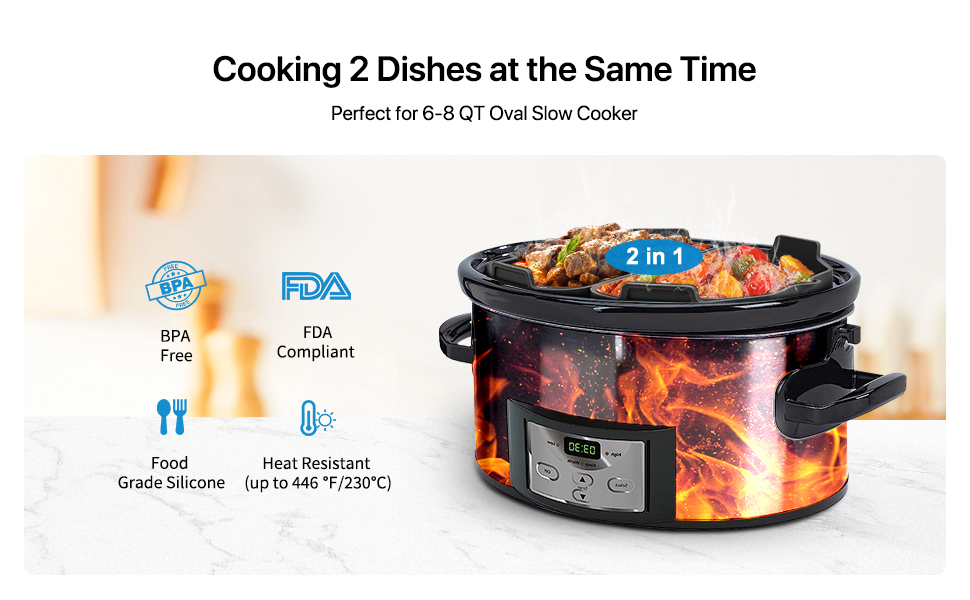 Crockpot Divider, 6 Quart Crock Pot Liners Reusable