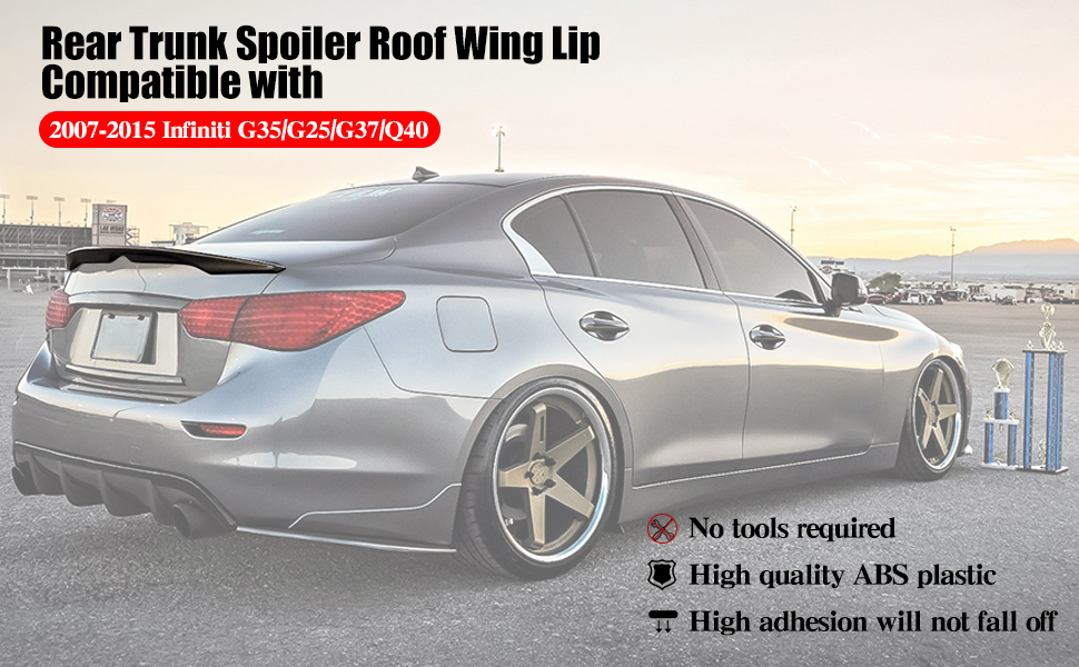 RoyalParts Rear Spoiler Compatible with 20072015 Infiniti