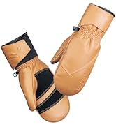 toolant Winter Leather Ski Mittens for Men & Women - Warm Thinsulate, Durable, Waterproof, for Sn...