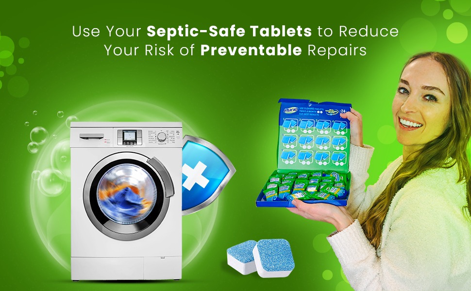 PURIO Washing Machine Cleaner Tablets 24Ct Deep Cleaning