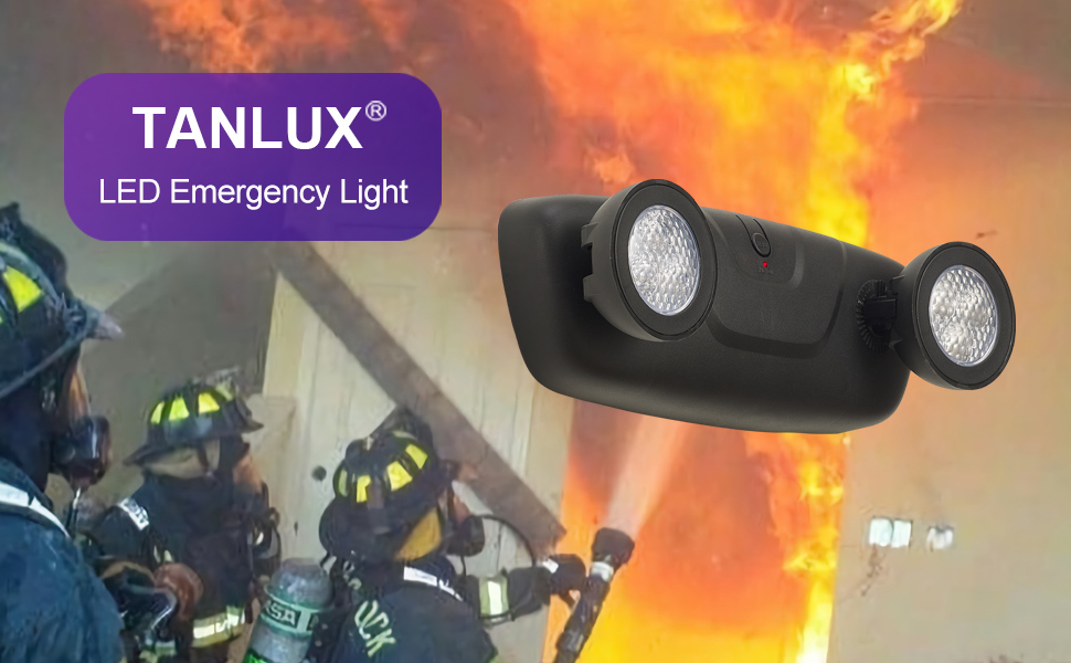 TANLUX LED Emergency Lights with Battery Backup, Two Head