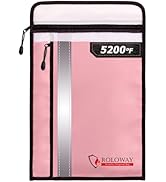 ROLOWAY Fireproof Document Bag (15.5 x 11.5 inch) with 2 Pockets and 5200℉ Aluminum Foil Layer, F...