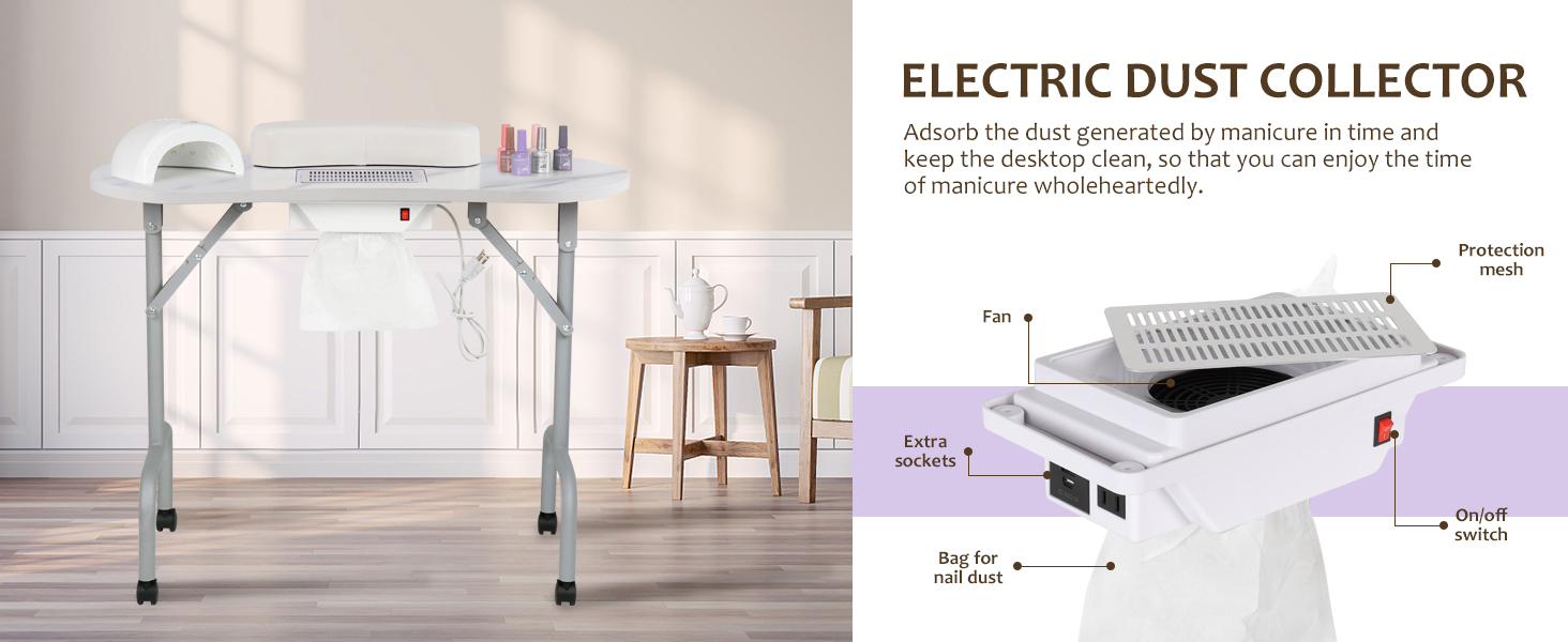portable manicure table for nail tech