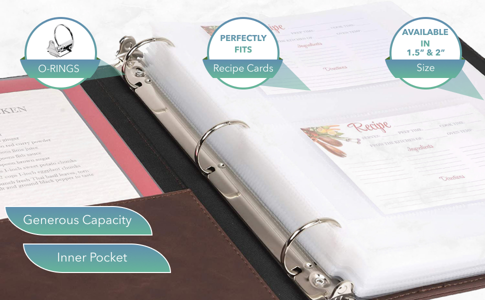 Samsill 1" Recipe Binder Set, 8.5" x 11" Binder with 50