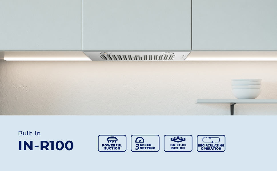 Hauslane Chef Series Range Hood R100 30" BuiltIn/Recessed Stove