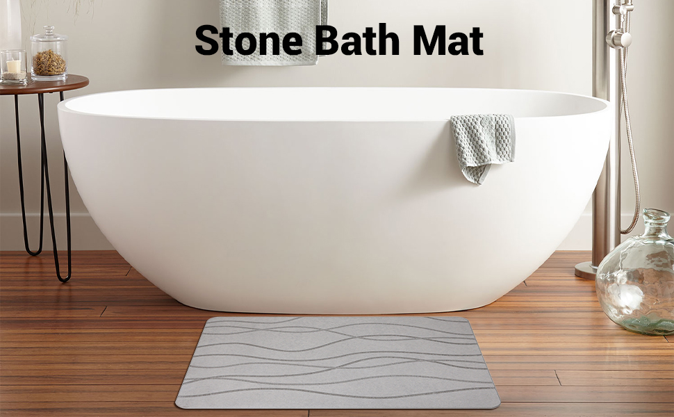 DAWNTREES Stone Bath Mat Quick Dry, Diatomite Stone Bath Mat, NonSlip