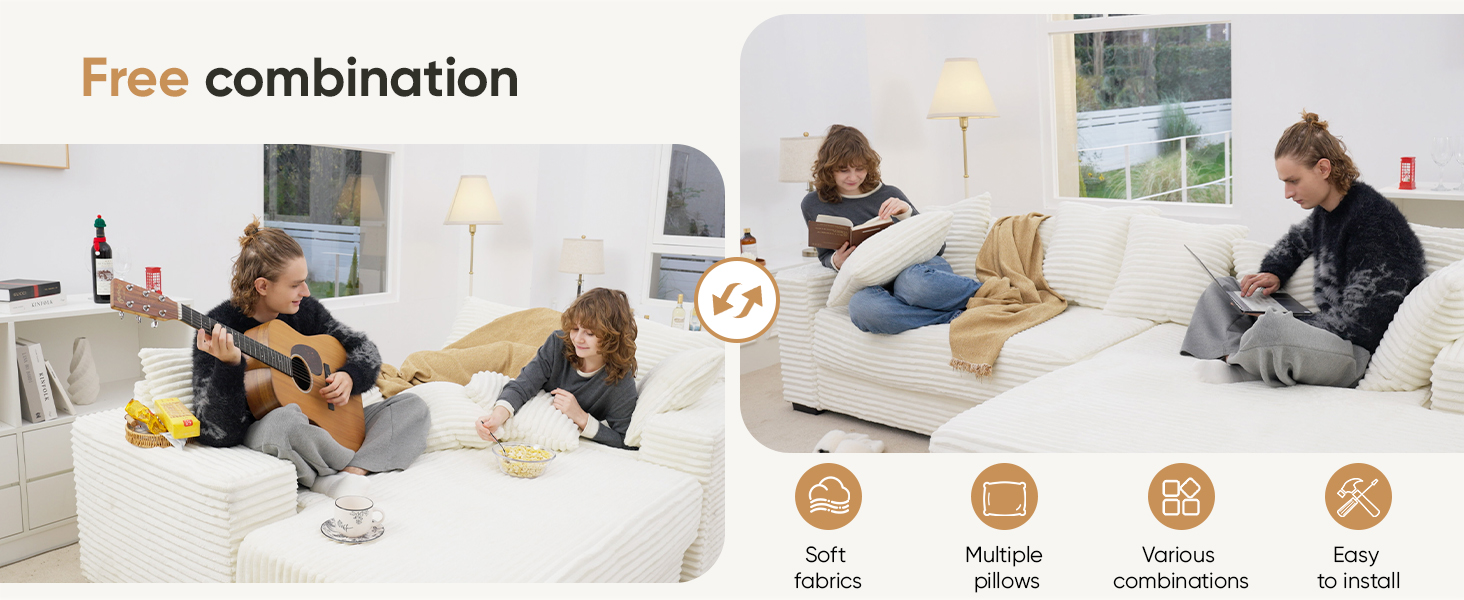 Luxanimarion 111‘’ Cloud Sectional Couch