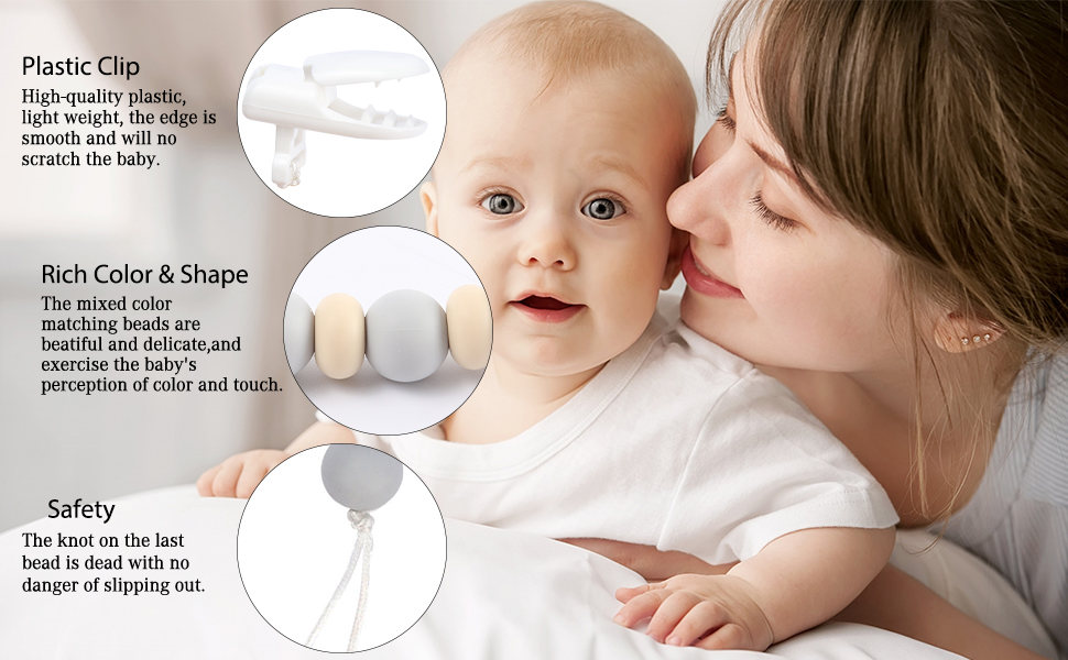 Pacifier Clips, 2PCS BPA Free Soother Clips, Silicone Pacifier Clip