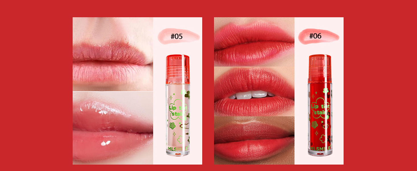  Long Lasting Gloss Lip Tint Stain Colors Fruit Juice Lip Tint Stain waterproof Glaze Cheek Tint
