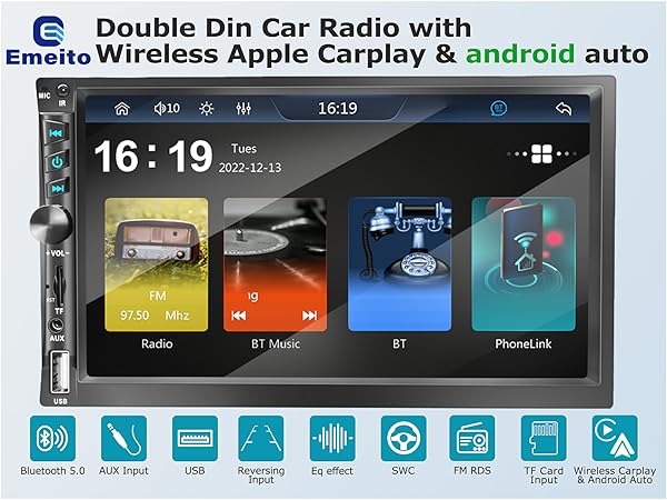 Amazon.com: Upgrade Wireless 7 inch Double Din Car Stereo