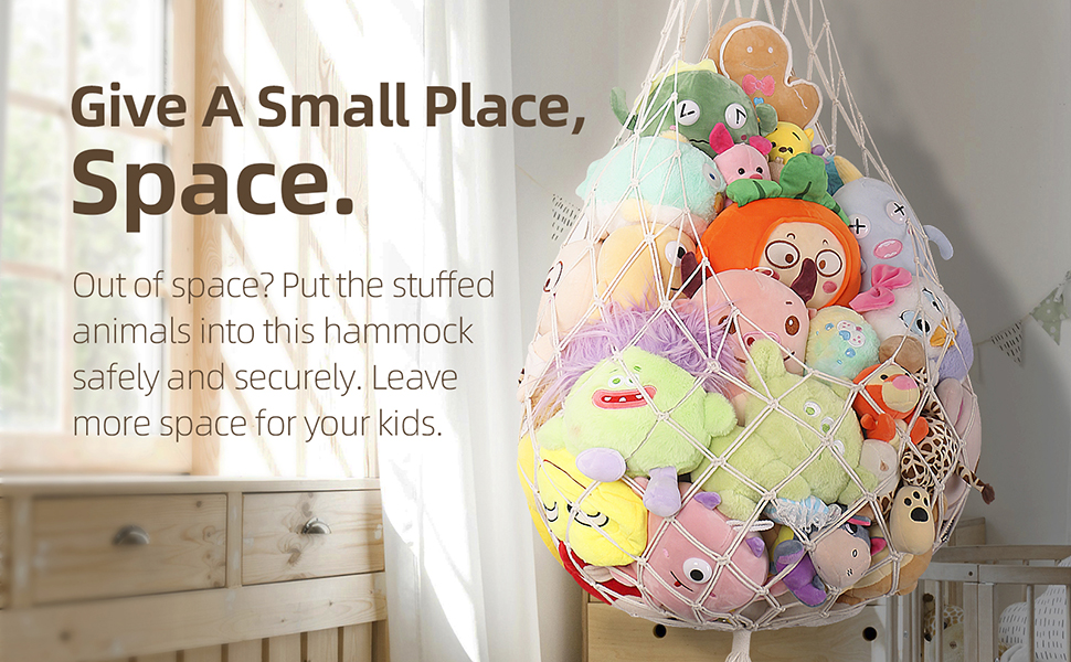Stuffed Animal Storage Hammock for Ceiling, Stuffed Animal Holder Net