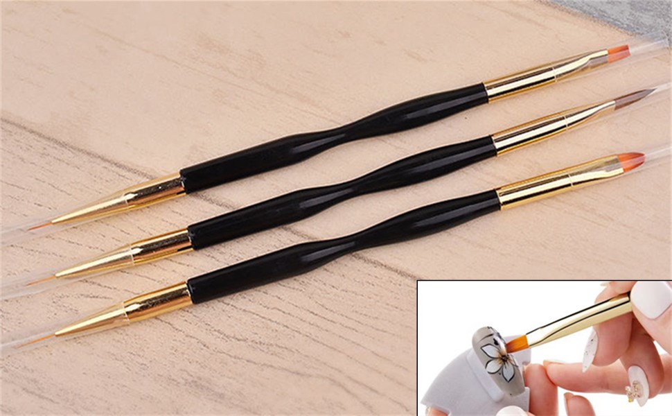 3 Pieces Double-ended Nail Brushes