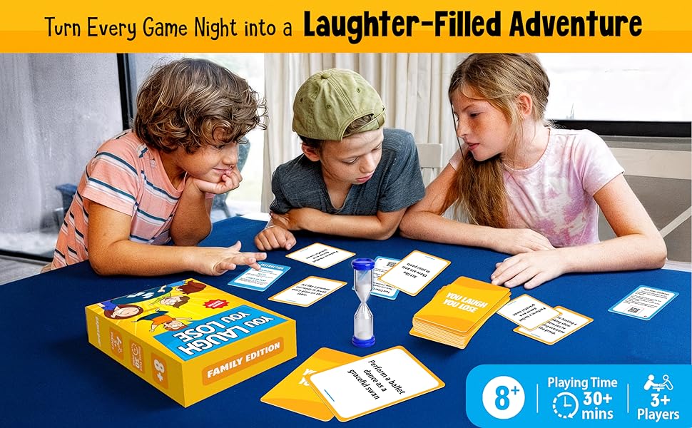 YOU LAUGH YOU LOSE Game - Funny Charades Kids Games - Board Games for Kids, Teens, Family