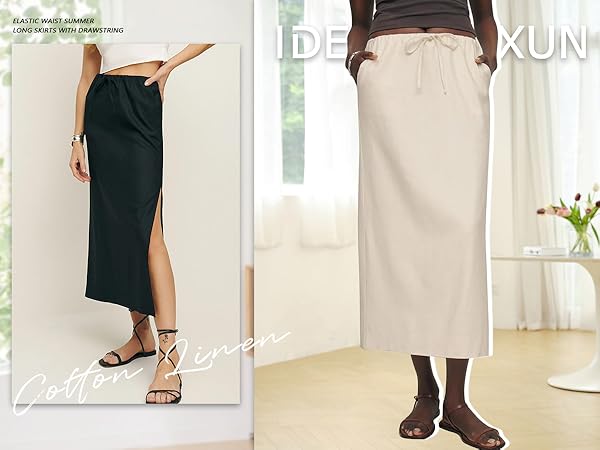 スカート L'Appartement Linen Canvas Long Skirt 38 L'Appartement Linen Canvas Long Skirt