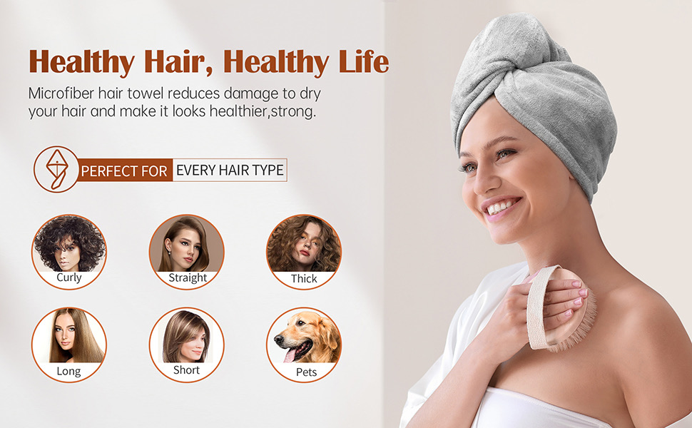 Nnewvante Microfiber Hair Towel for Curly Hair Turbans for Wet Hair Drying Towels Fast Dry Hair Towel Wrap for Women 26 Inch10 Inch 2 Microfiber Hair Towel