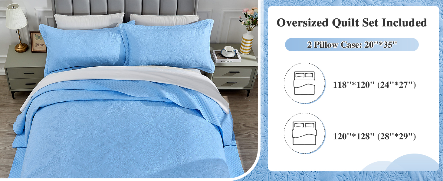 ENJOHOS Oversized King Quilt Set California King Bedspread