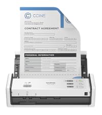 Brother ADS-1350W Compact Desktop Scanner with 20-sheet auto document feeder and card slot