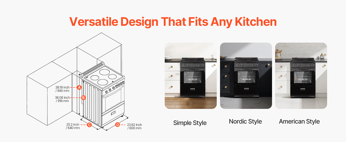 electric range oven with timer