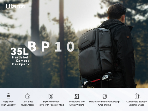 Amazon.com: ULANZI BP10 Hardshell Camera Backpack 35L for