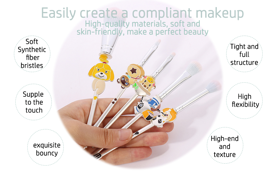 Animal Crossing New Horizons Makeup Brushes Set Professional
