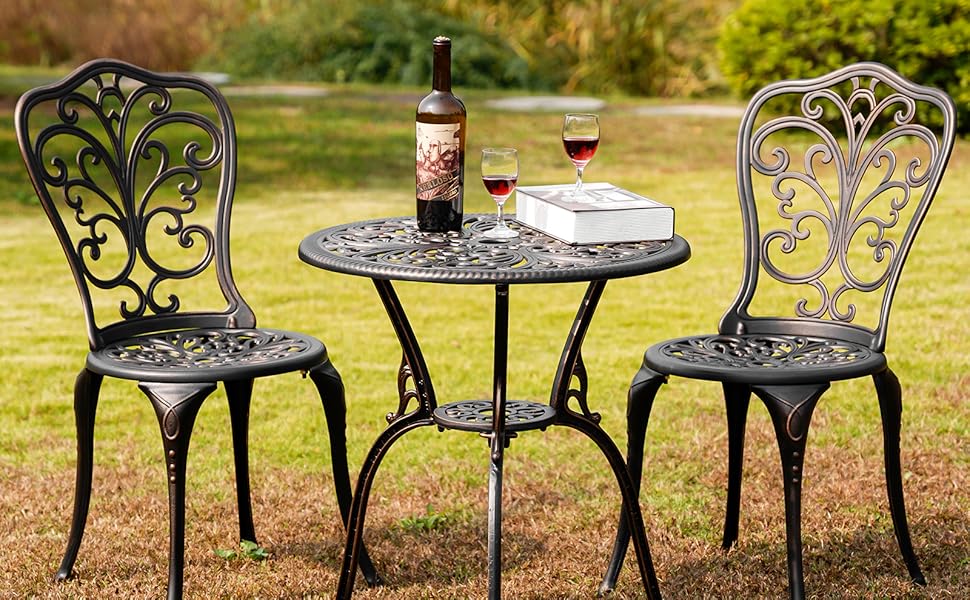 Withniture Outdoor Bistro Set 3 Piece Patio Bistro Set with