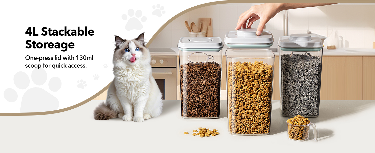 stackable pet food storage container