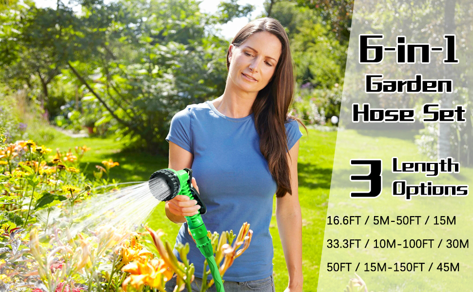 Expanding Garden Water Hose Pipe with Spray Gun Expandable Flexible
