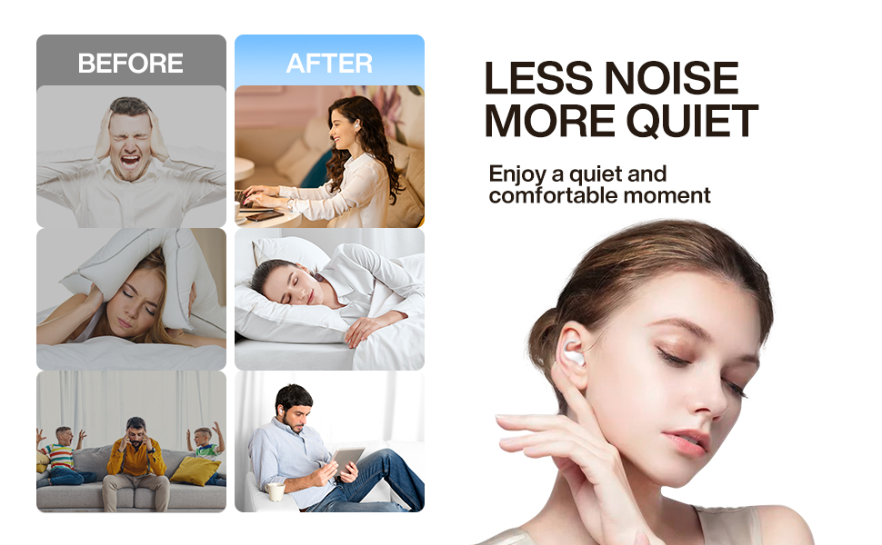 Ear Plugs for Noise Cancellation, Soft and Reusable Silicone Earplugs Noise Cancelling, Men and