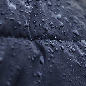 water drops on a black jacket