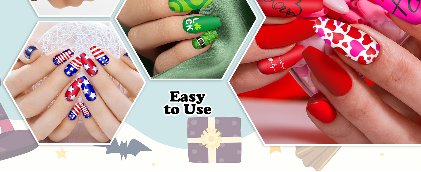 6Pcs All Holiday Nail Plates Stamping Set