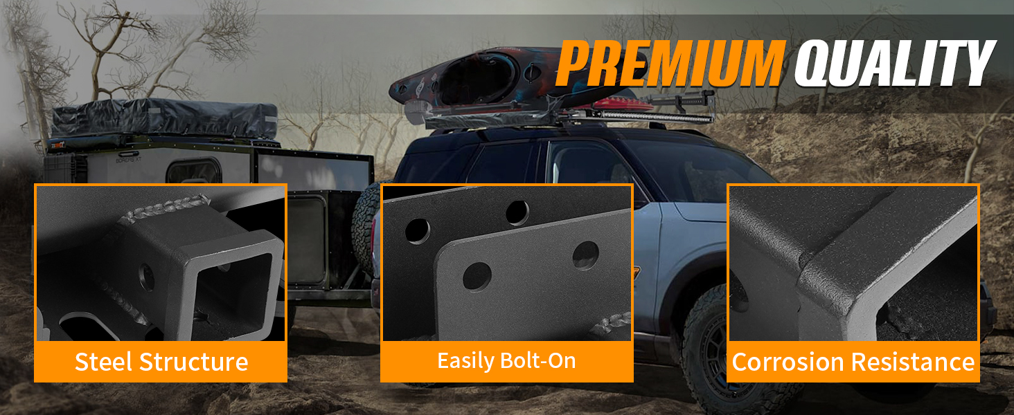 CROSSHIP 2" Trailer Hitch Receivers Fit for Ford Bronco 2dr