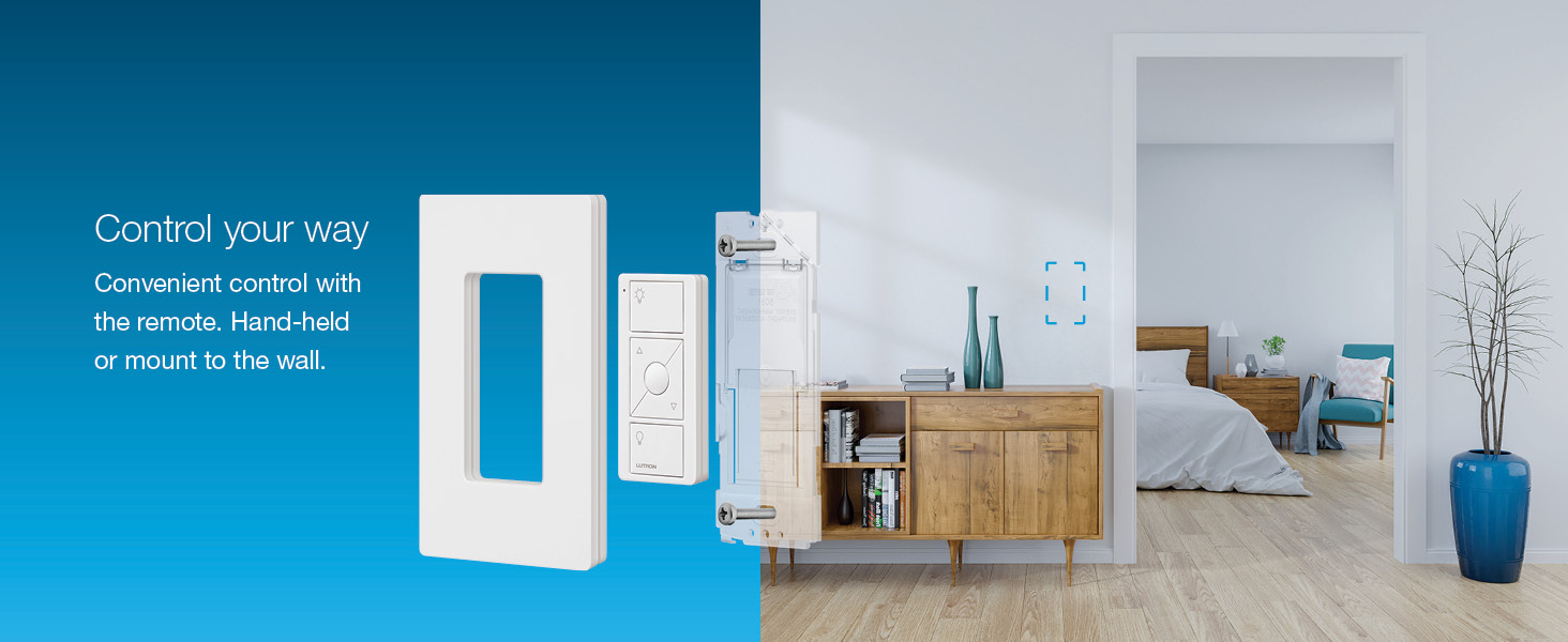 use remote on the wall or in your hand to control lights