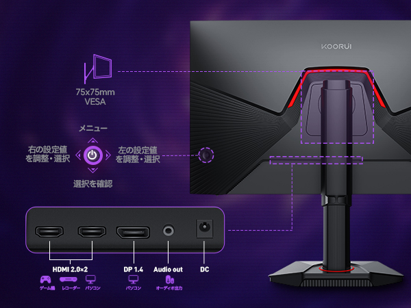 Amazon.co.jp: KOORUI ゲーミングモニター 24.5インチ FHD