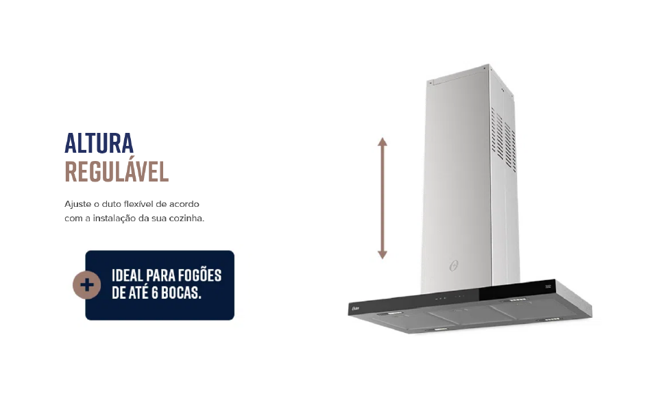 Coifa de Ilha Oster Inox Touch Control, 90cm