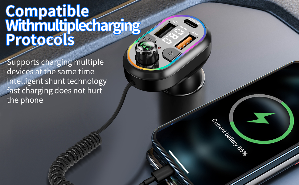 Bluetooth Car Adapter 5.0 FM Transmitter Radio Receiver