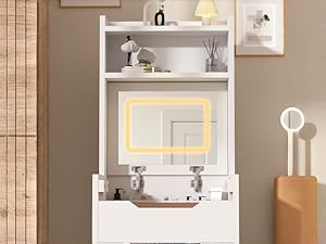 コンパクトドレッサー♡ホワイト♡完成品♡大容量♡ Amazon｜FTPZYLZ ドレッサー コンパクト 幅 47.5cm 化粧台/鏡台