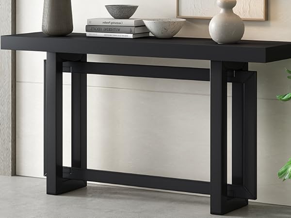 Amazon.com: Merax 60 in Black Console Table, Black Entryway Table