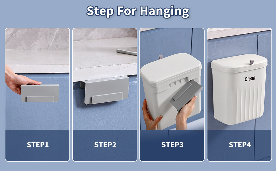 hanging trash can with lid