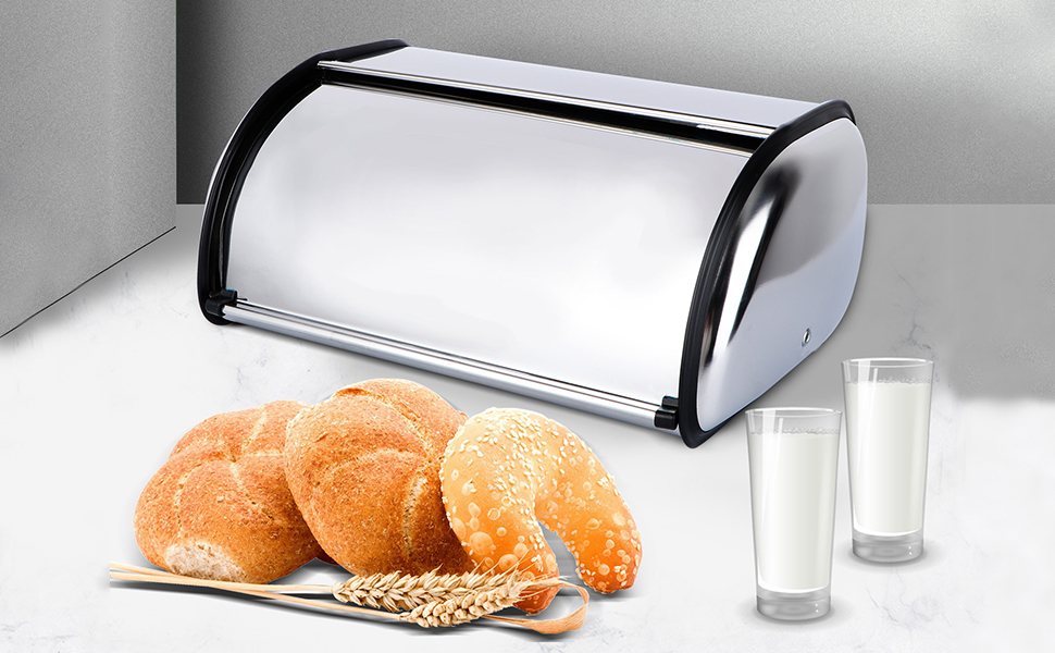 DOITOOL Bread Box Stainless Steel Bread Storage Bin