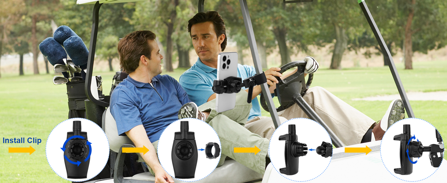 Phone holder clamp and parts