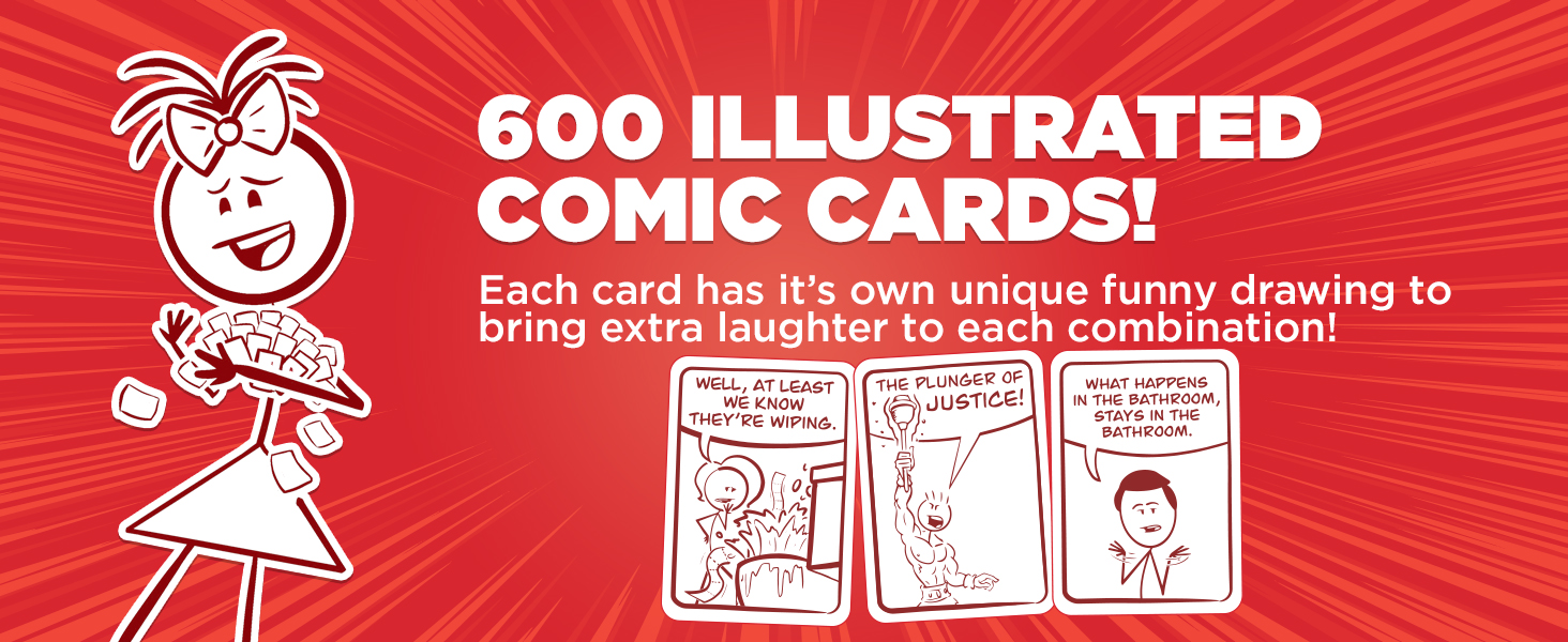 600 illustrated comic cards