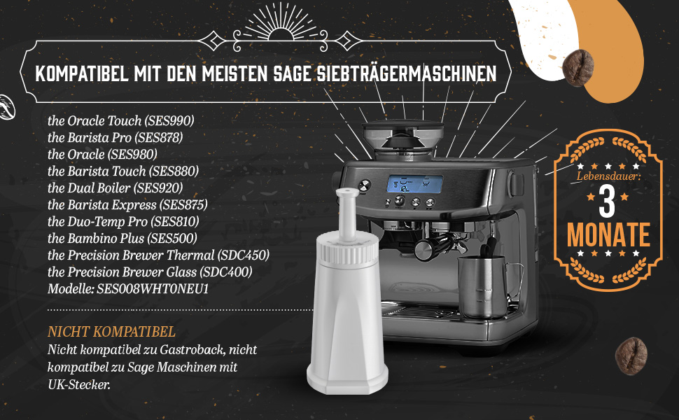 [6x] Wasserfilter für Sage Claro Swiss TÜV ZERTIFIZIERT ersetzen