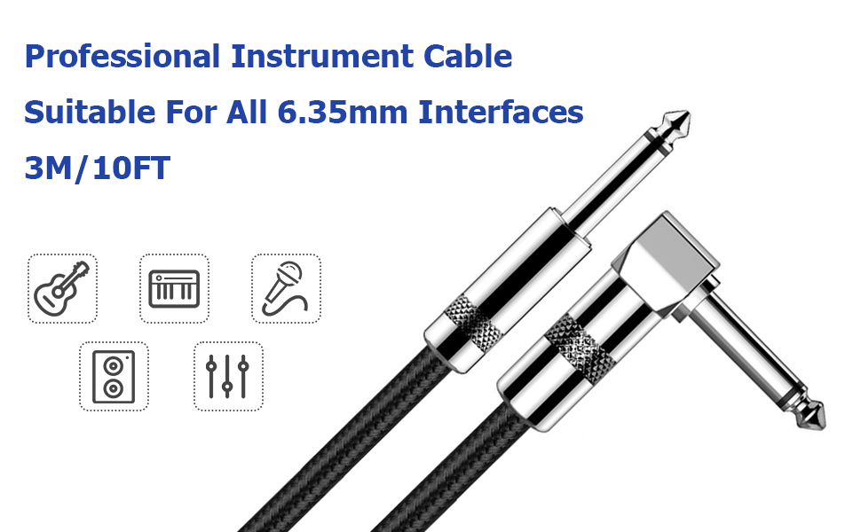 SOTESIN Guitar Cable 10 FT 𝐏𝐫𝐨𝐟𝐞𝐬𝐬𝐢𝐨𝐧𝐚𝐥 Quality Electric