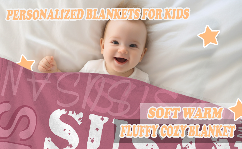 Personalized Name Blanket for Kids Adult Custom Baby