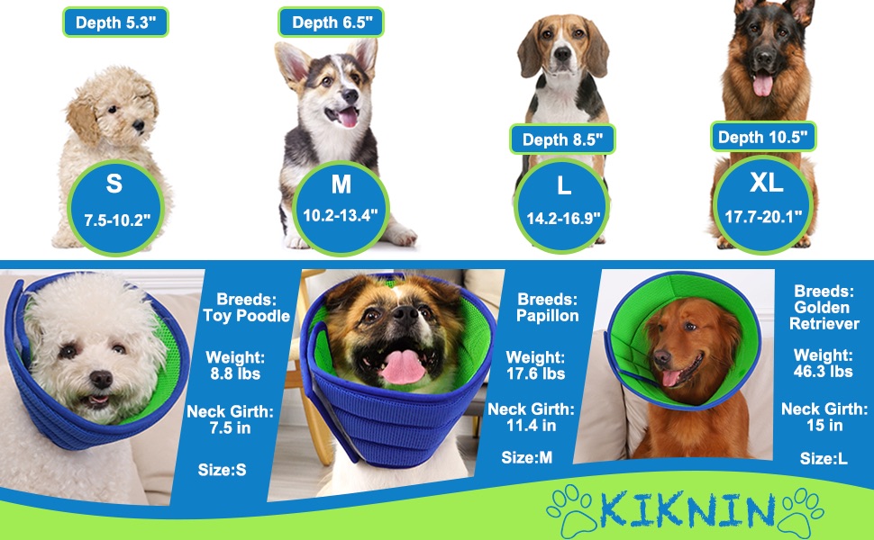 KIKNIN Extra Soft Dog Cone for Dogs After Surgery, Breathable Dog Cones